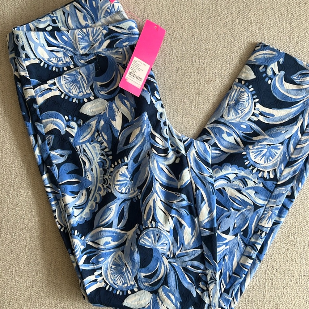 NWT Lilly Pulitzer Kelly ankle pant size 6 high tide you’re the zest
